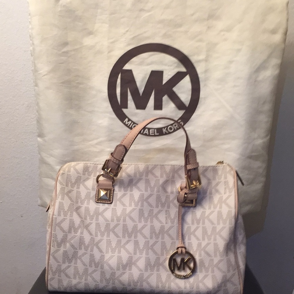 Michael Kora white & creme bag